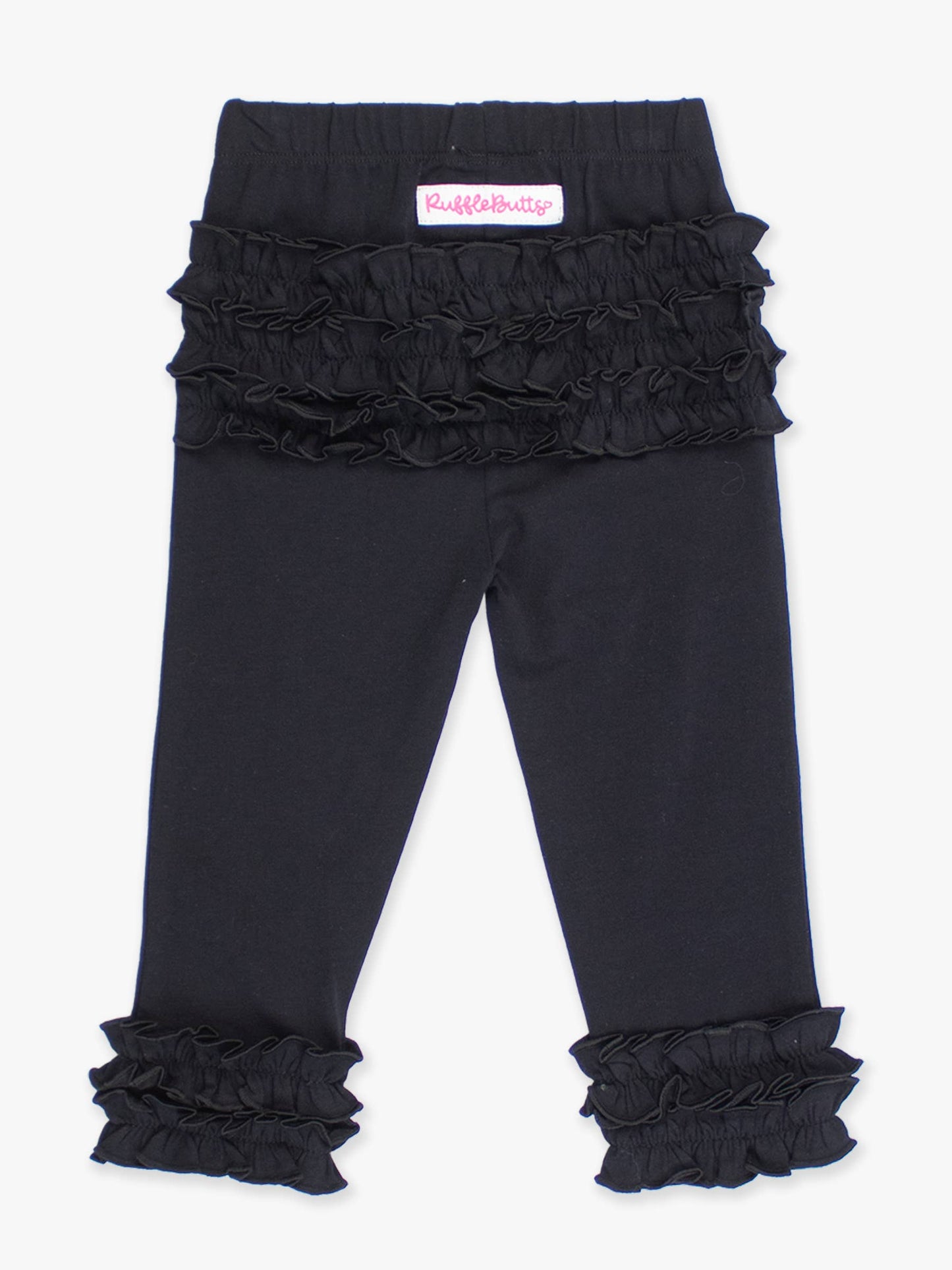 Toddler Girls Black Classic Ruffle Leggings