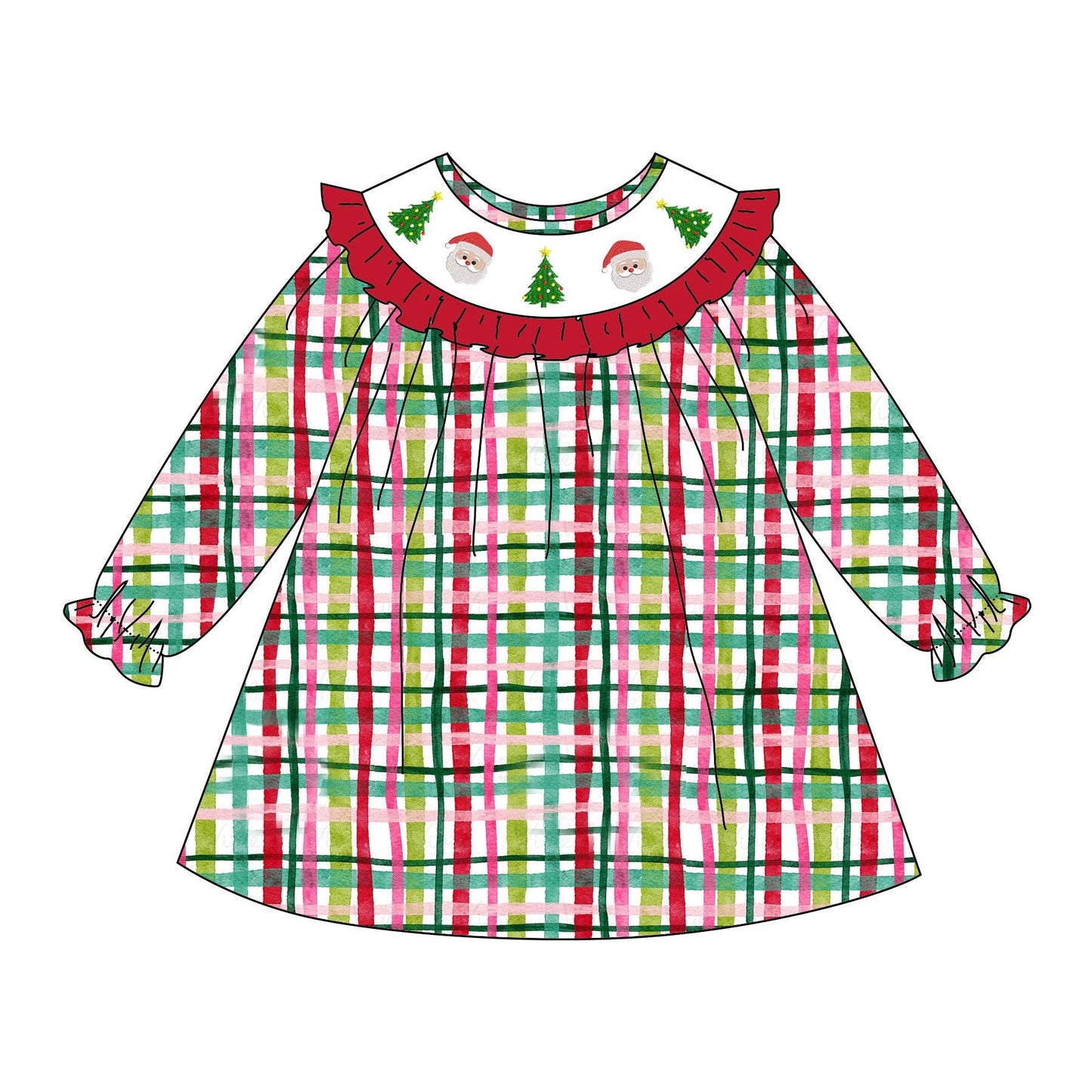 Red and Green Plaid Santa