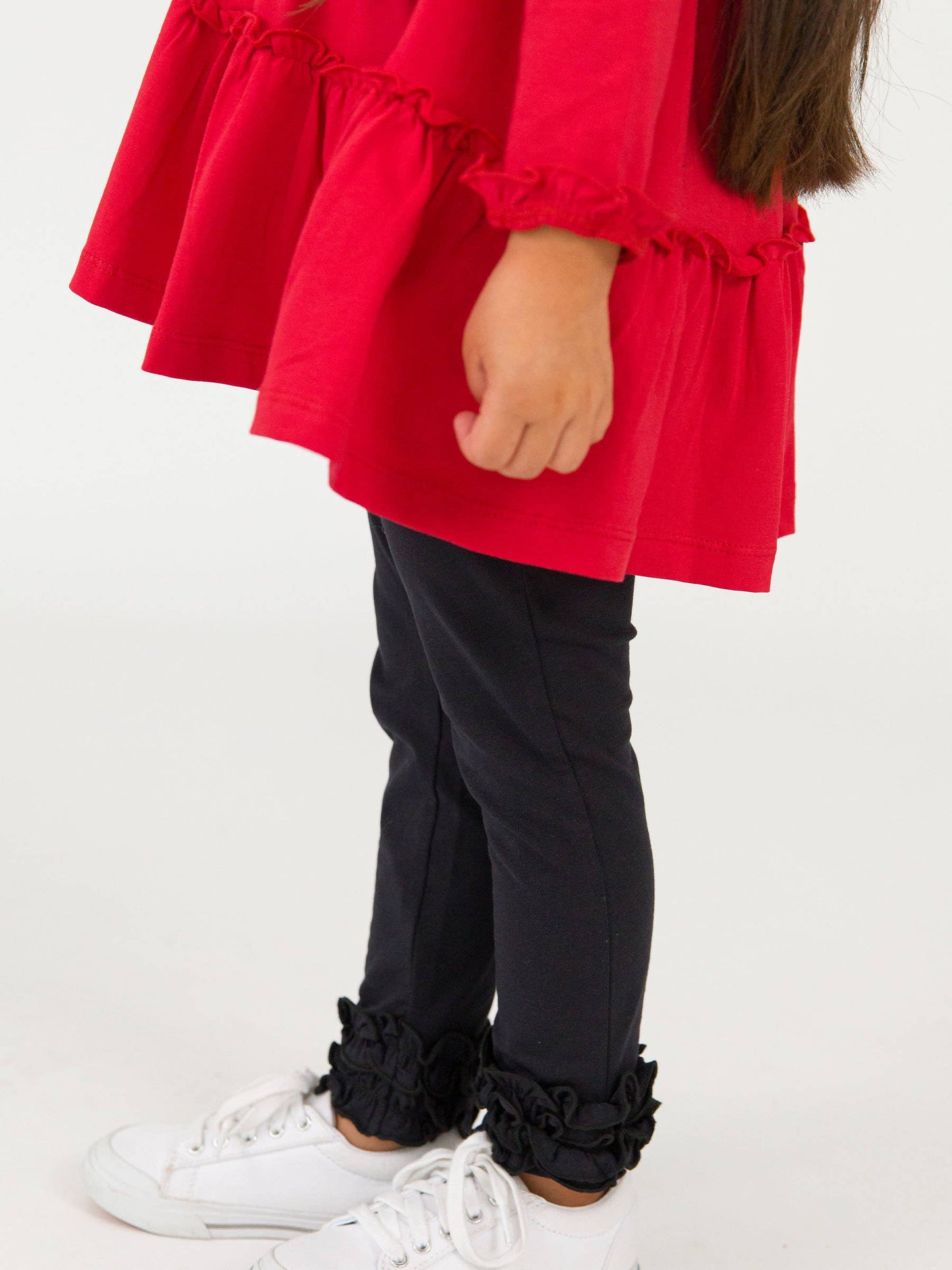 Toddler Girls Black Classic Ruffle Leggings