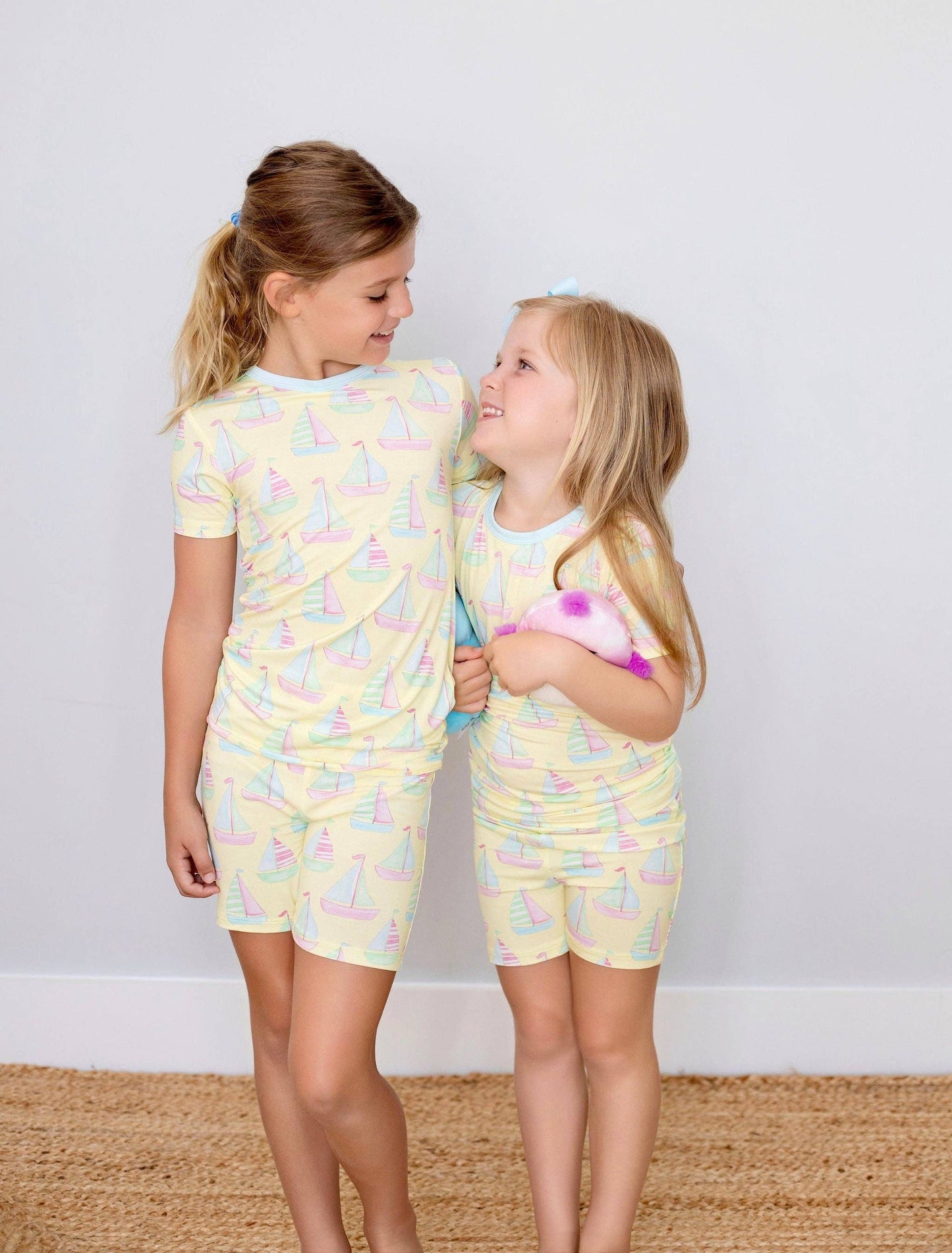 Sailboat Two Piece Pajama Short Set