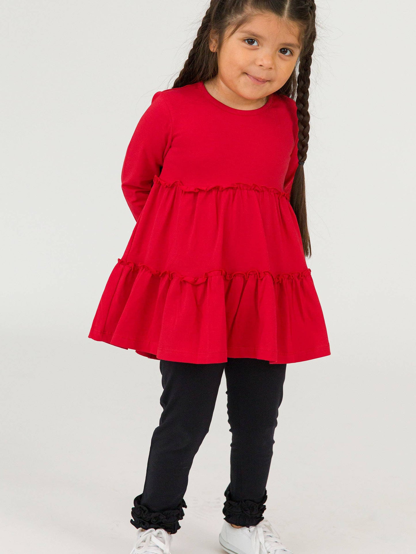 Toddler Girls Black Classic Ruffle Leggings