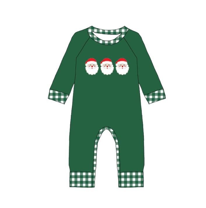 Green Santa Plaid Christmas Outfit
