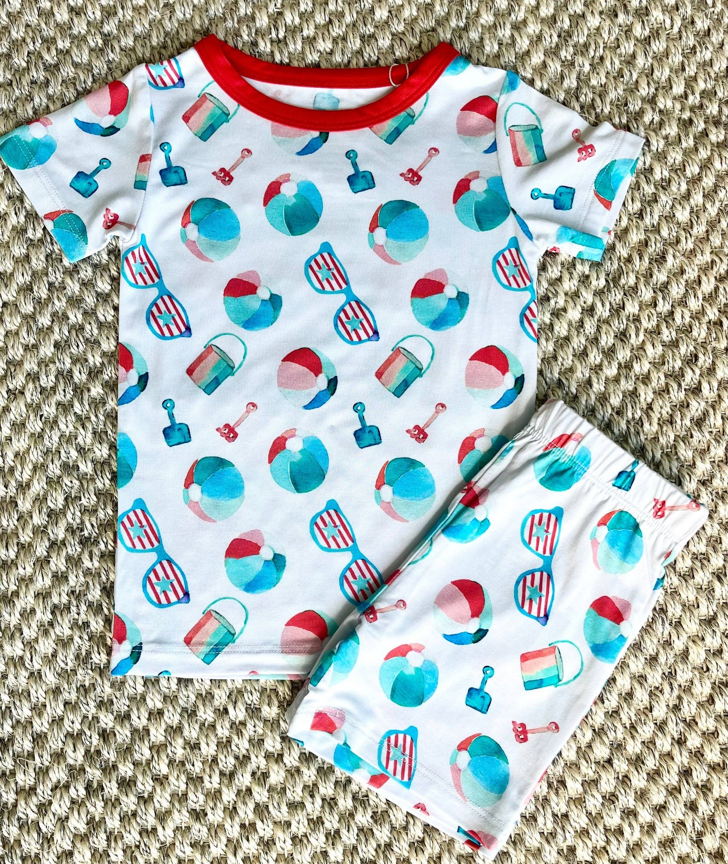 Patriotic Beach Toys Two Piece Pajama Set