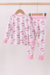 Pink Santa Claus Bamboo Pajama Pant Set