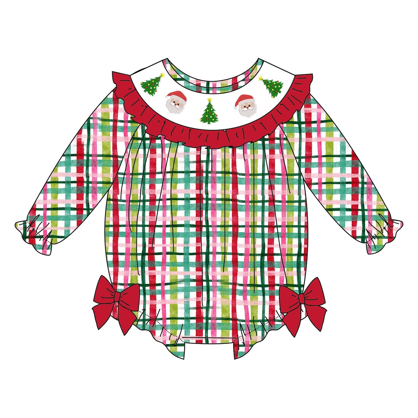 Red and Green Plaid Santa