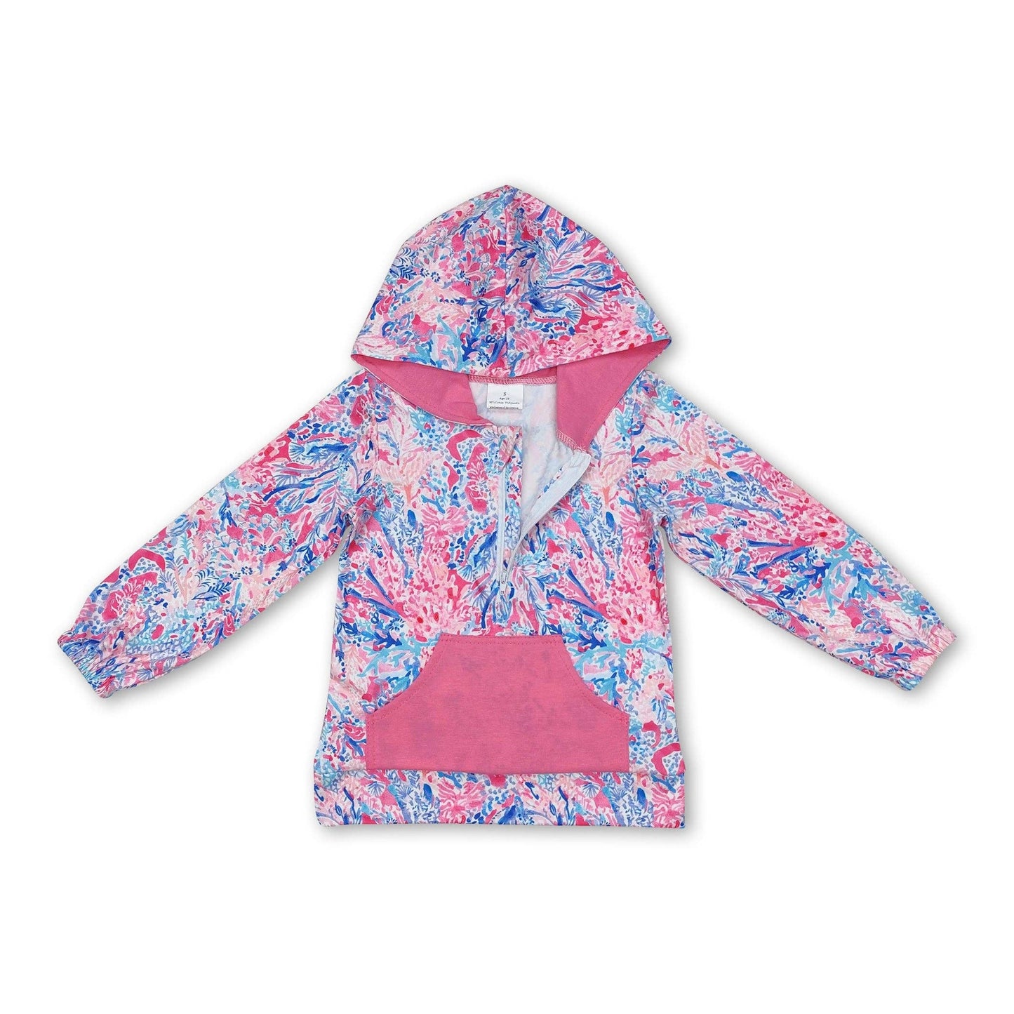 Pink Watercolor Zip Hoodie
