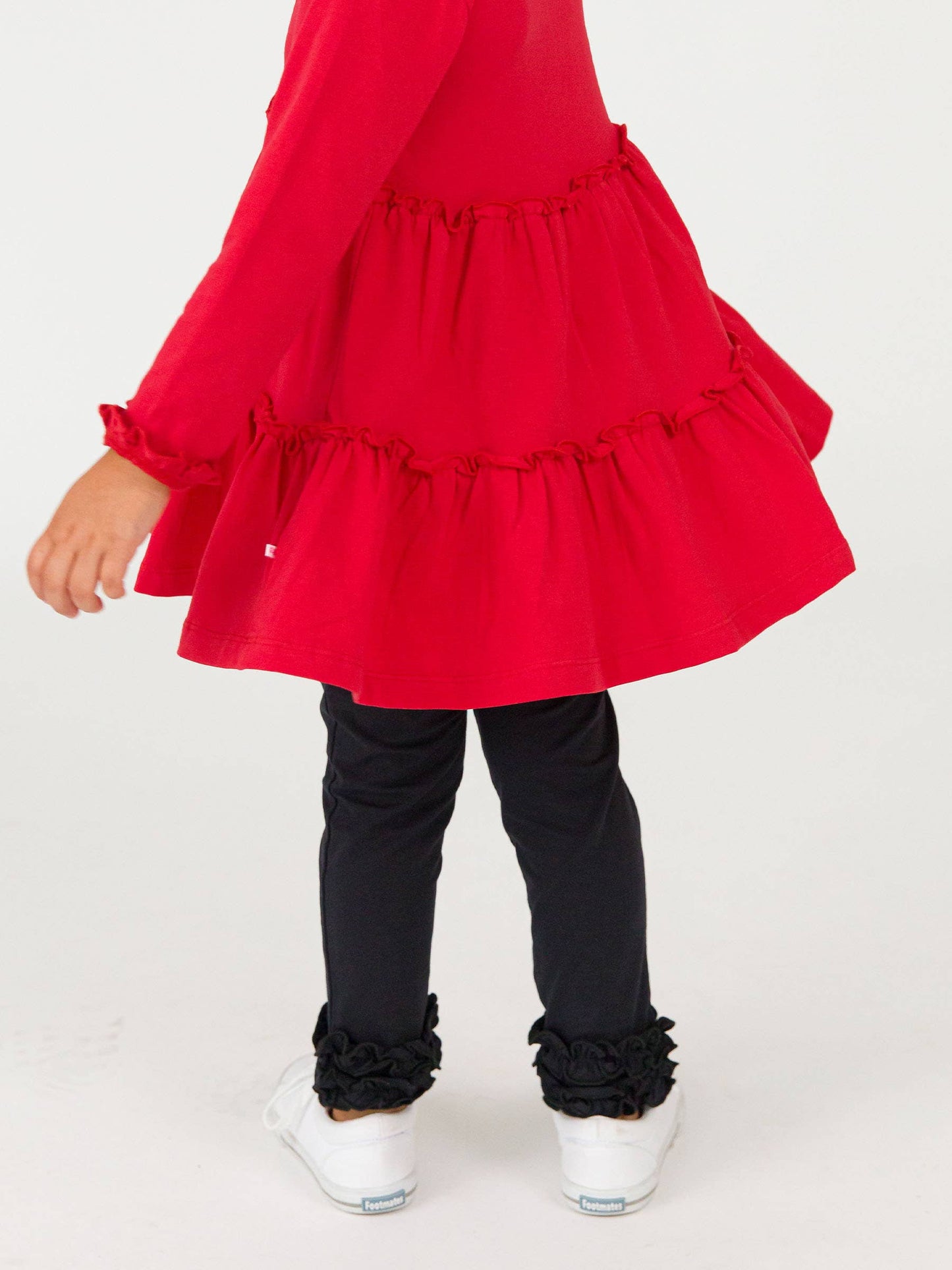 Toddler Girls Black Classic Ruffle Leggings