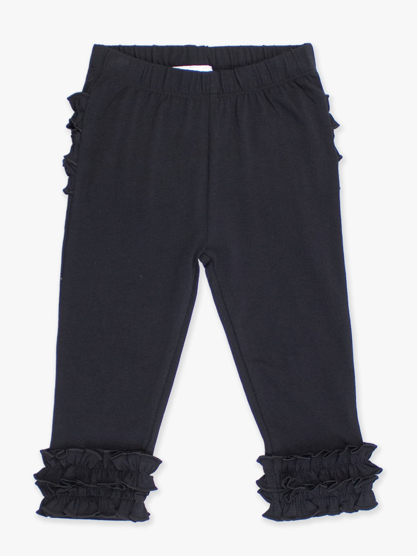 Toddler Girls Black Classic Ruffle Leggings