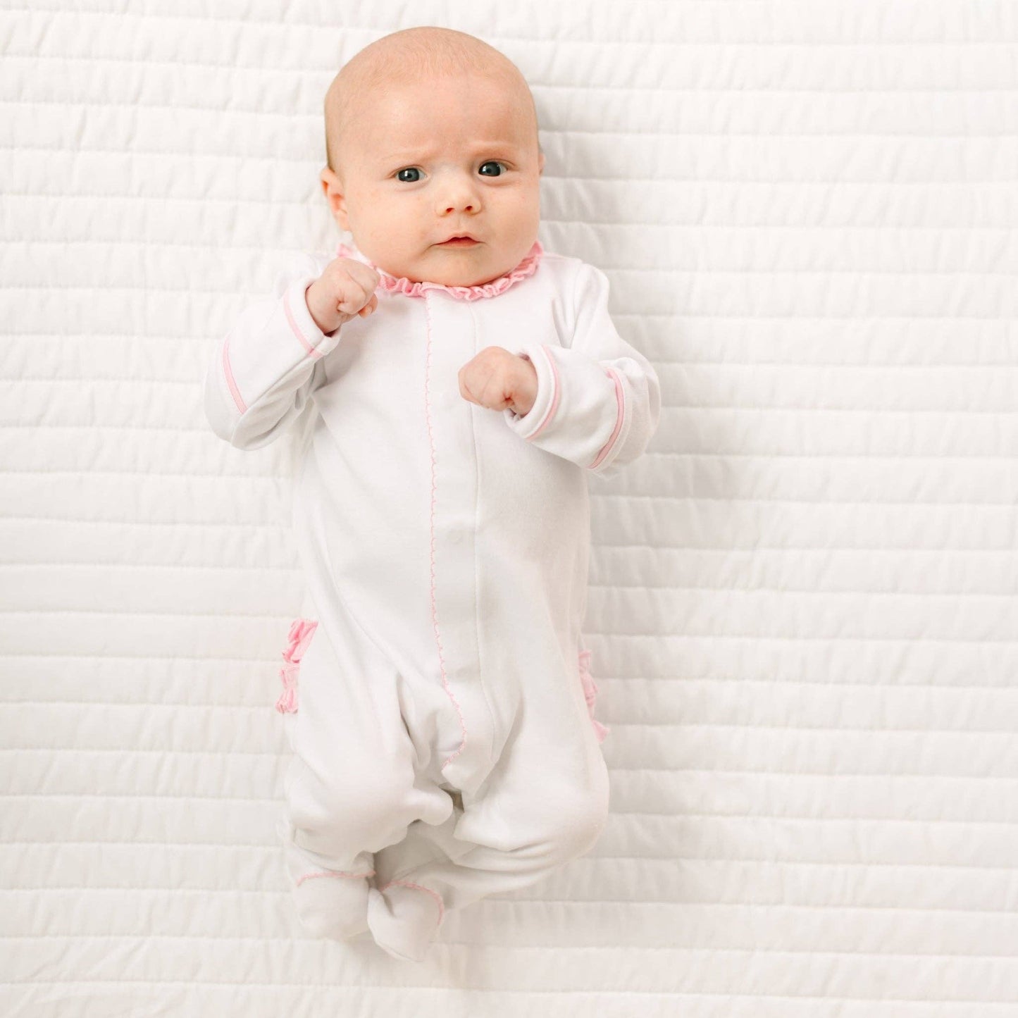 Evelyn's Embroidered Ruffle Footie
