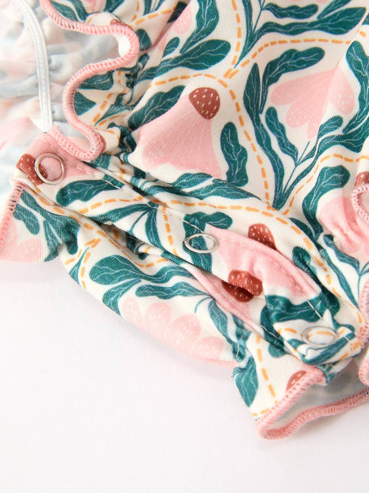Fall Geometric Floral Smocked Romper