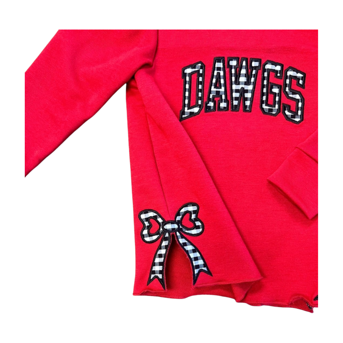 Dawgs Plaid Bow Cut Pullover