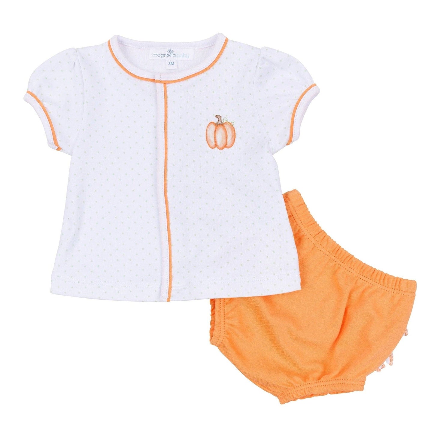 Pumpkin Hand-Embroidered Ruffle Set