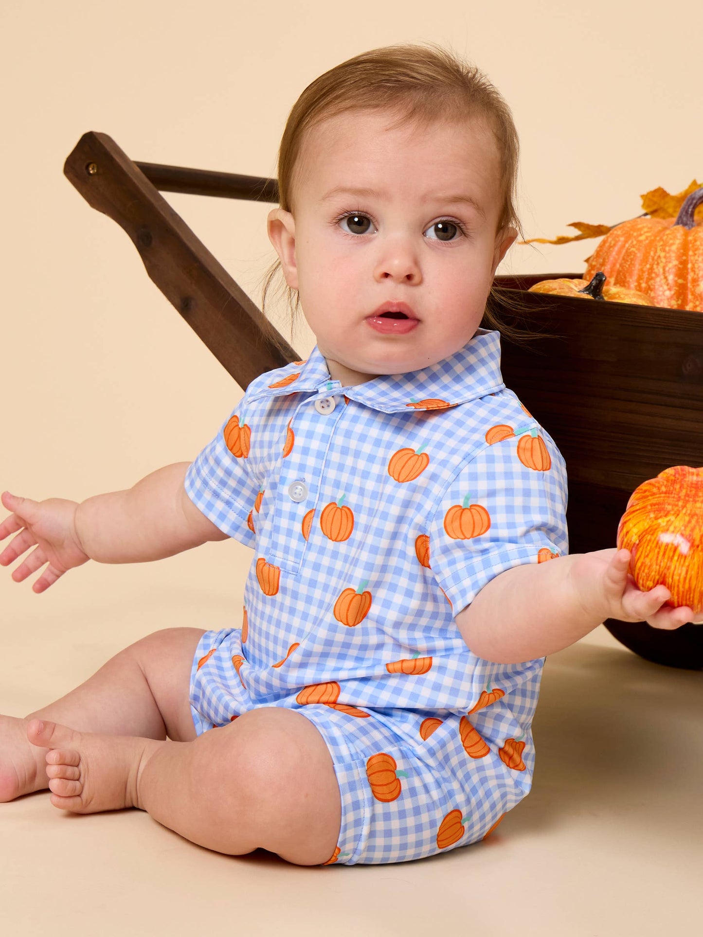 Blue Pumpkin Polo Romper