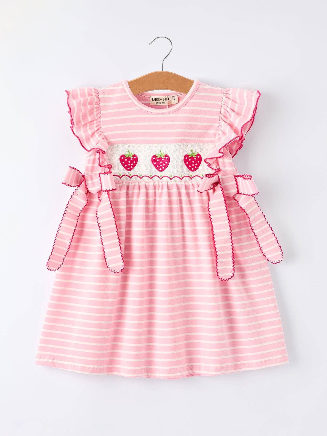 Strawberry Embroidery Smocked Dress