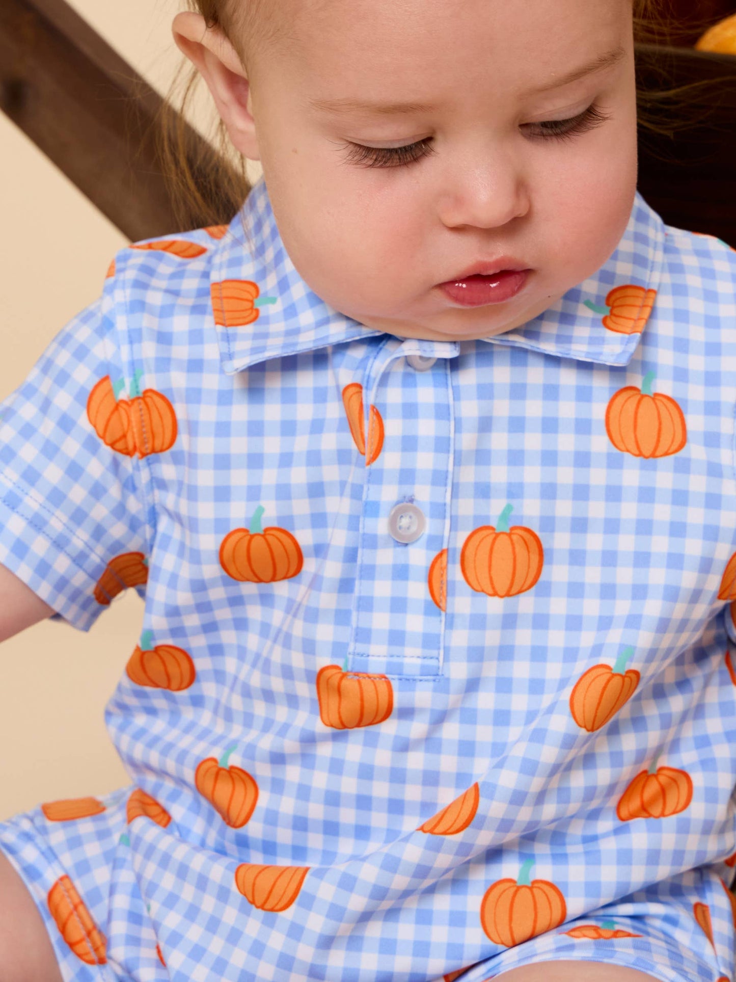 Blue Pumpkin Polo Romper