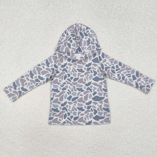 Boys Grey Camo Hoodie