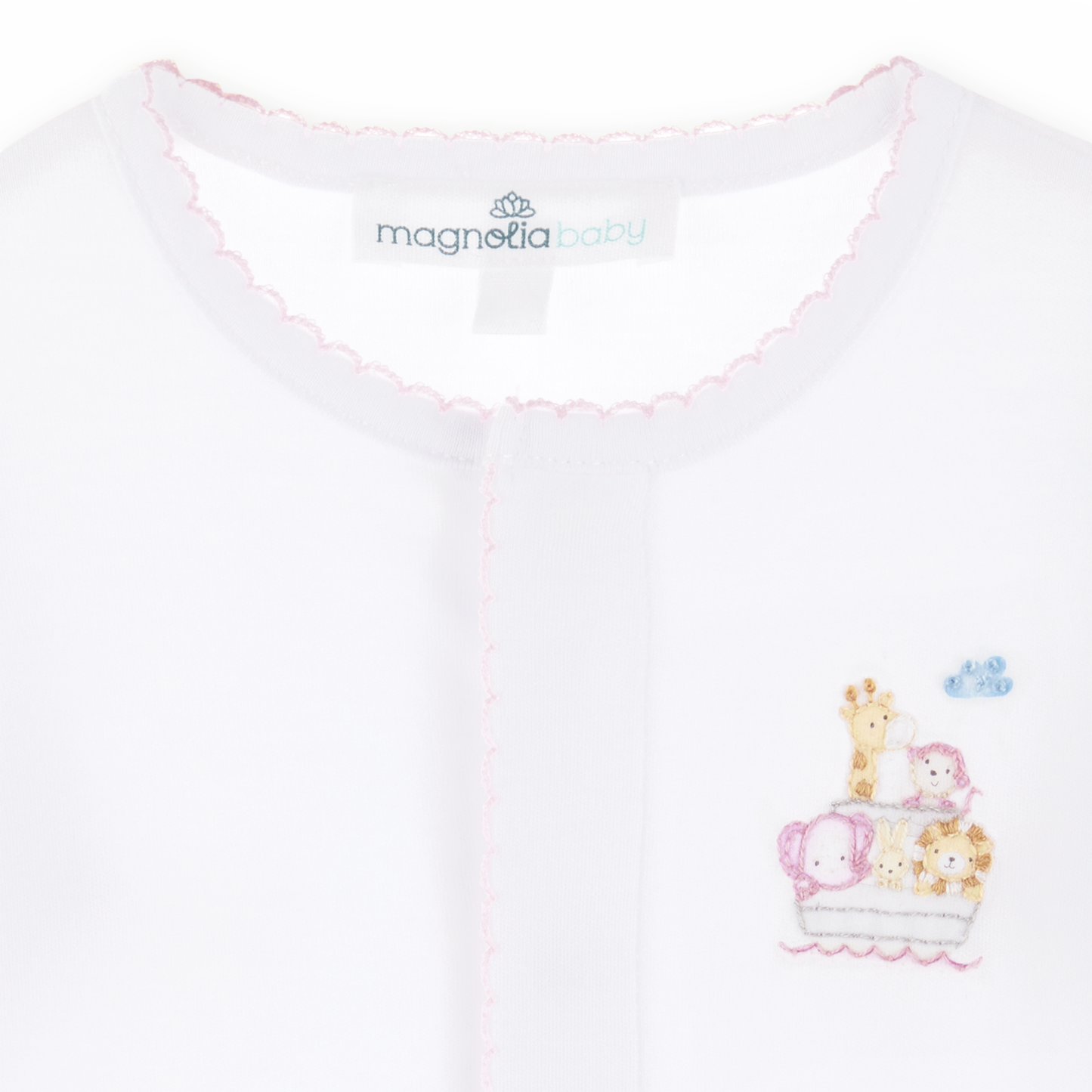 Noah's Ark Hand-Embroidered Footie