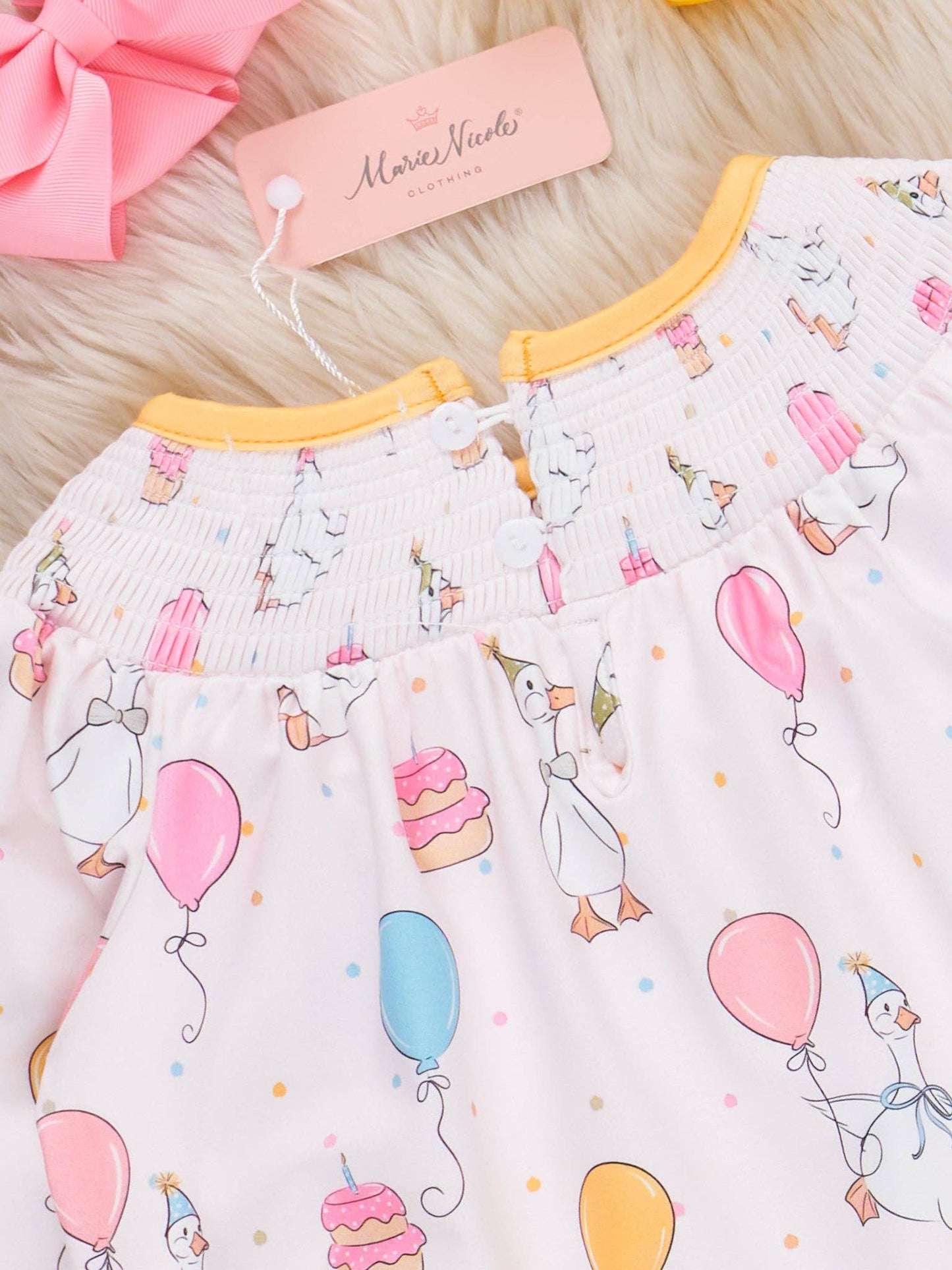 Balloon Birthday Smocked Dress