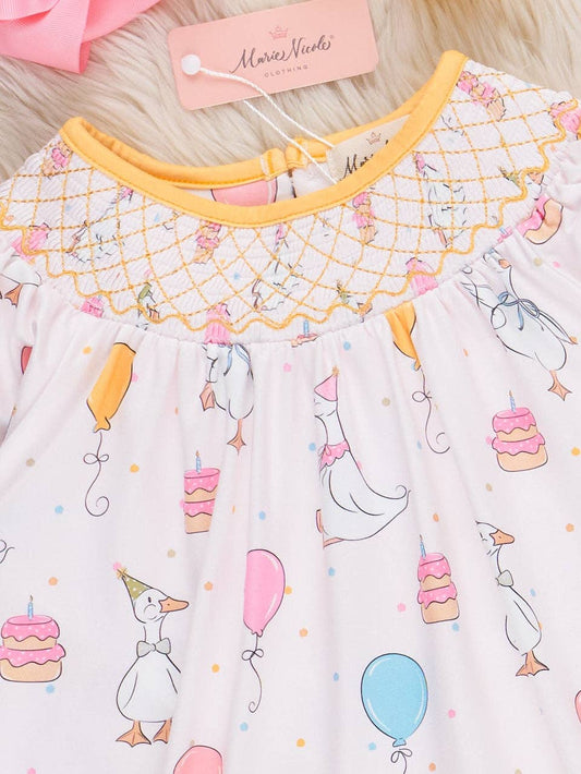 Balloon Birthday Smocked Dress
