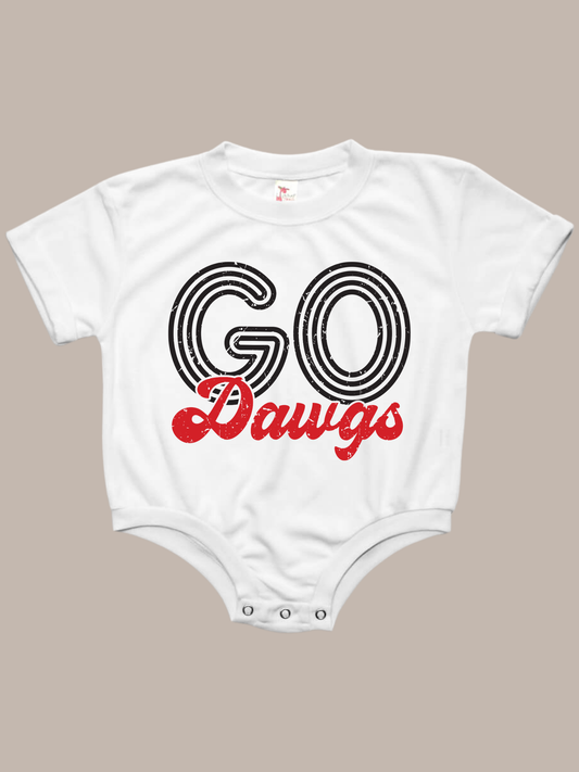Go Dawgs Bubble Tee Shirt Romper