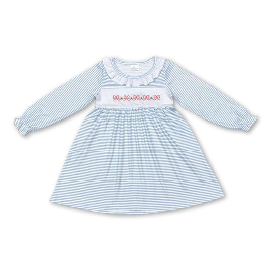 Blue Bow Striped Dress/Romper