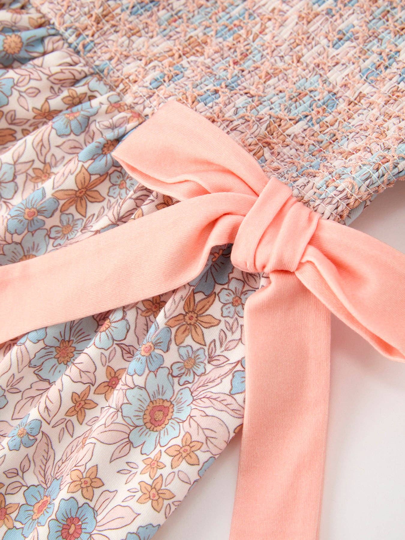 Fall Floral Smocked Ruffle Neck Dress