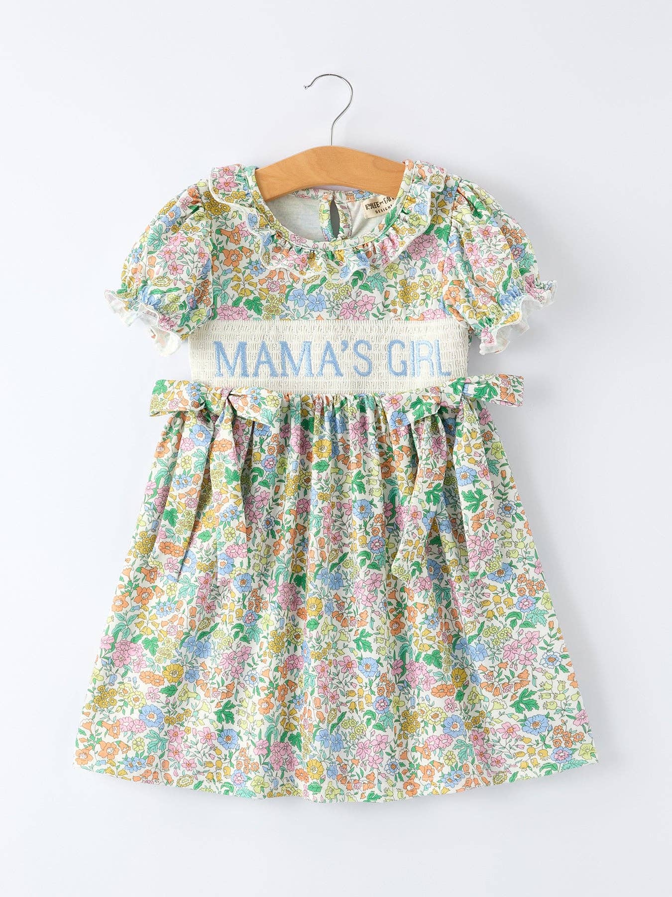 "MAMA'S GIRL" Embroidered Smocked Dress