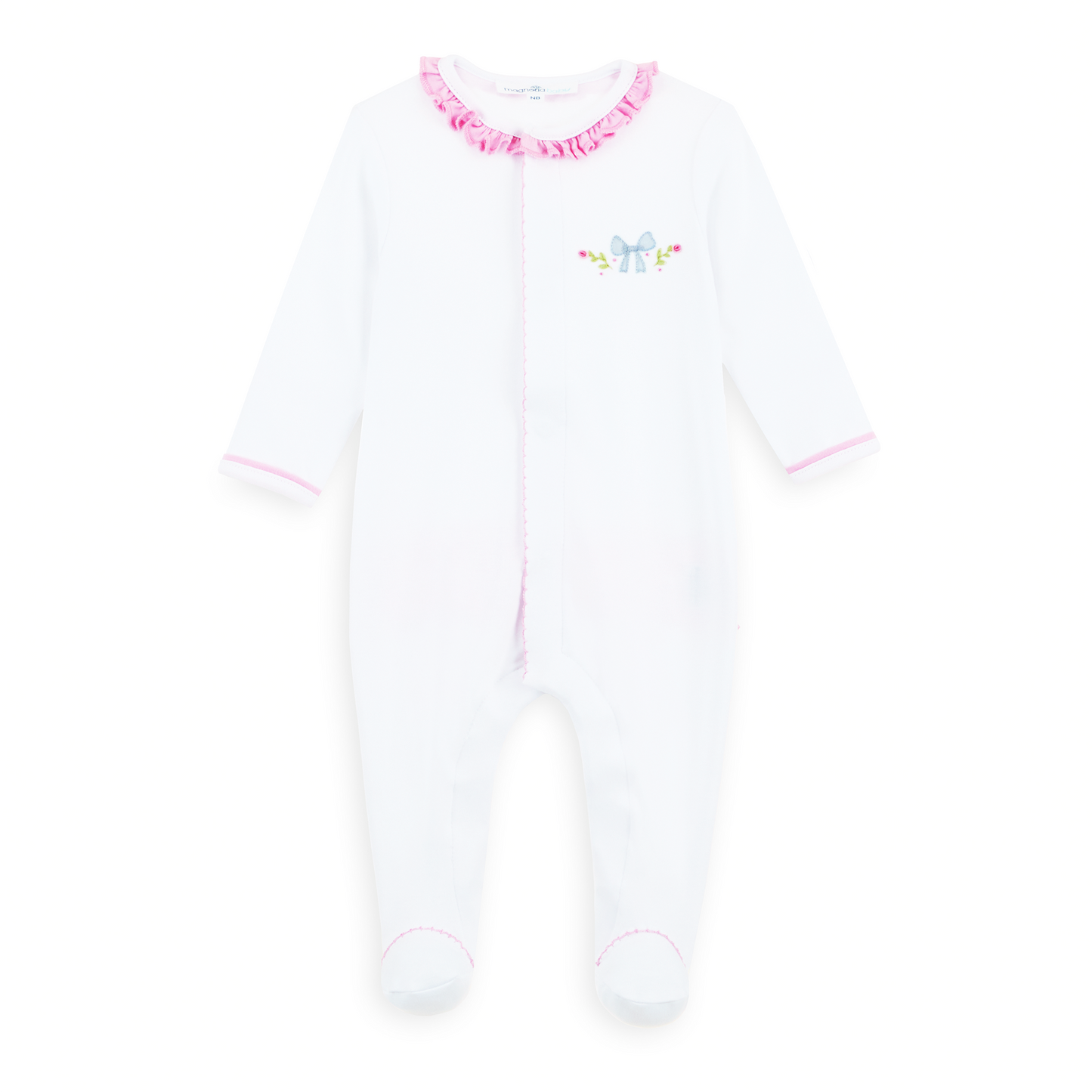 Evelyn's Embroidered Ruffle Footie