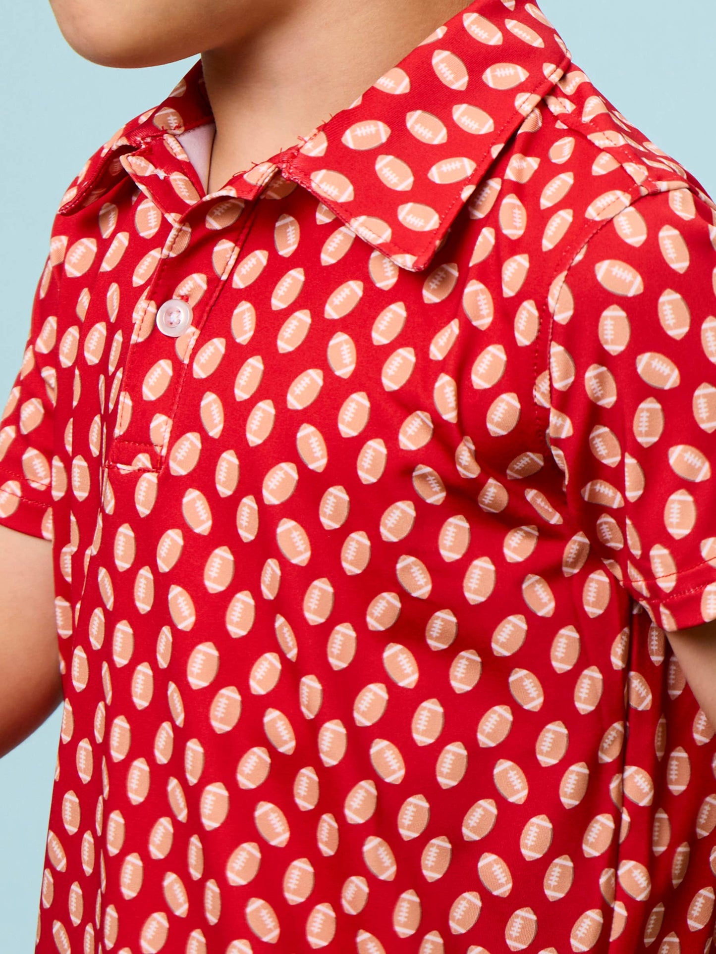 Red Football Performance Polo