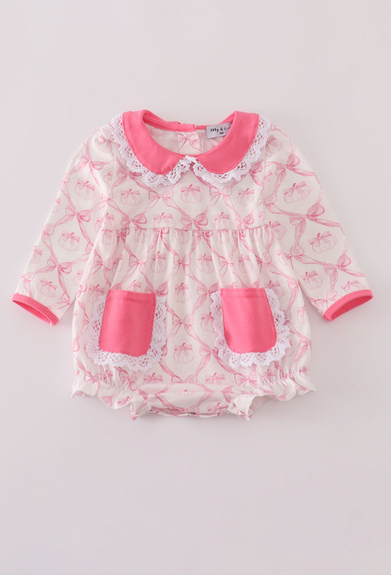 Pink Bow Tie Pumpkin Print Bubble