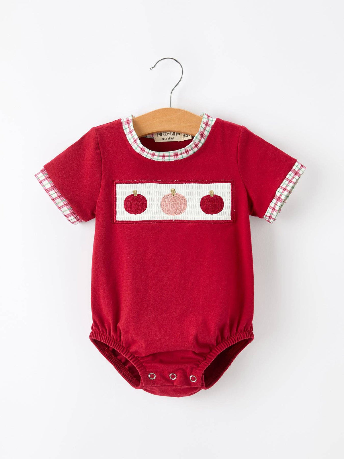 Fall Pumpkin Embroidery Baby Boy Romper