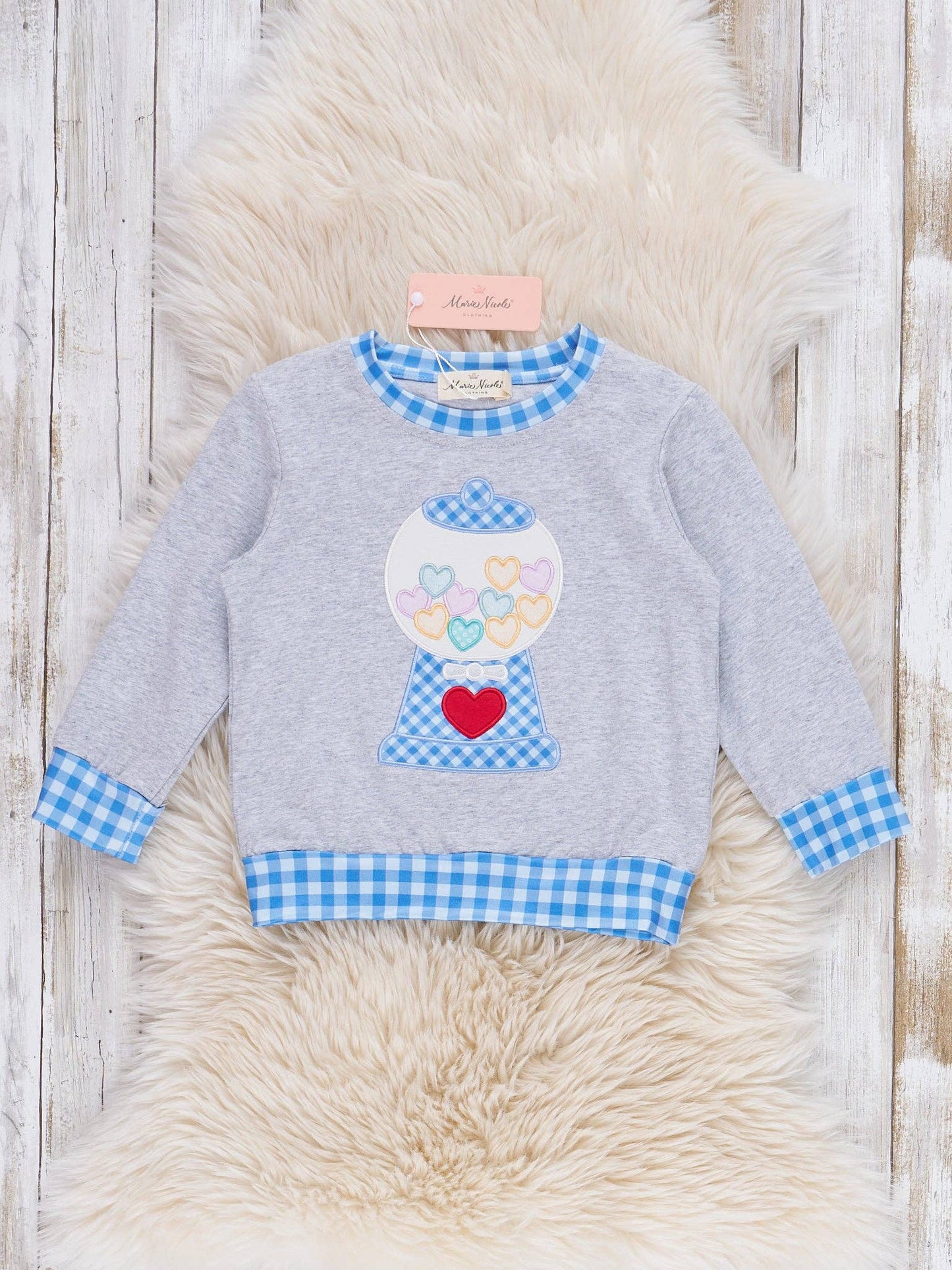 Love Machine Embroidered Gingham Shirt