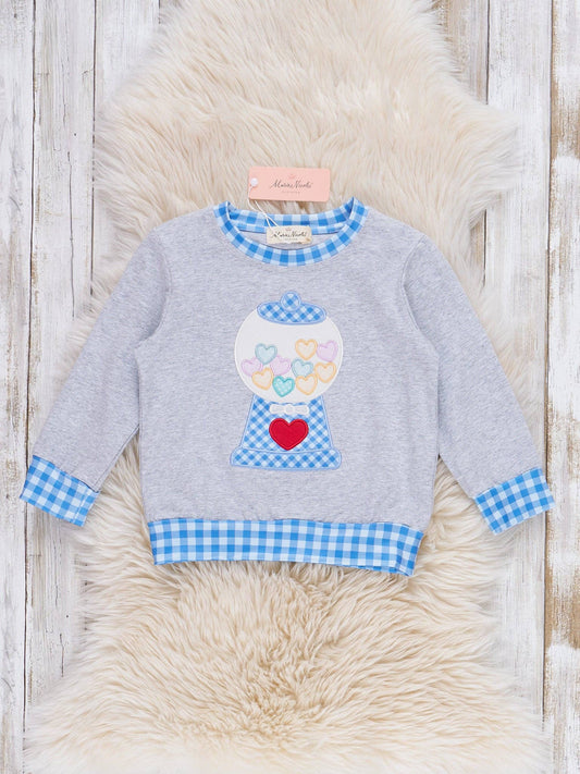 Love Machine Embroidered Gingham Shirt