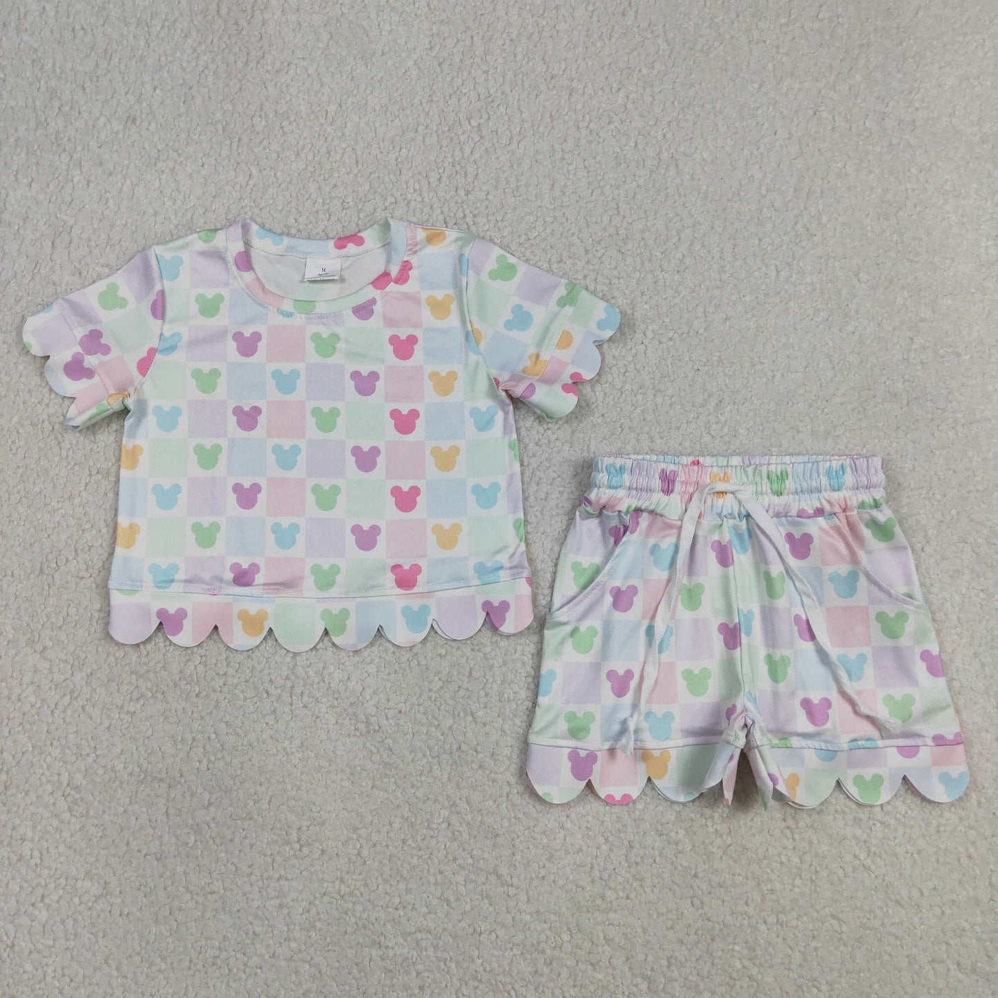 Mouse Scallop Shorts Set