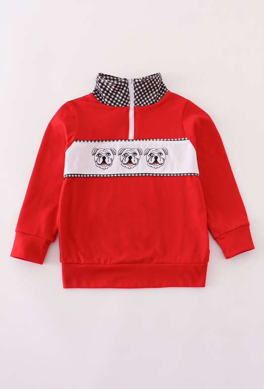 Georgia Bulldog Boys Embroidered Pullover