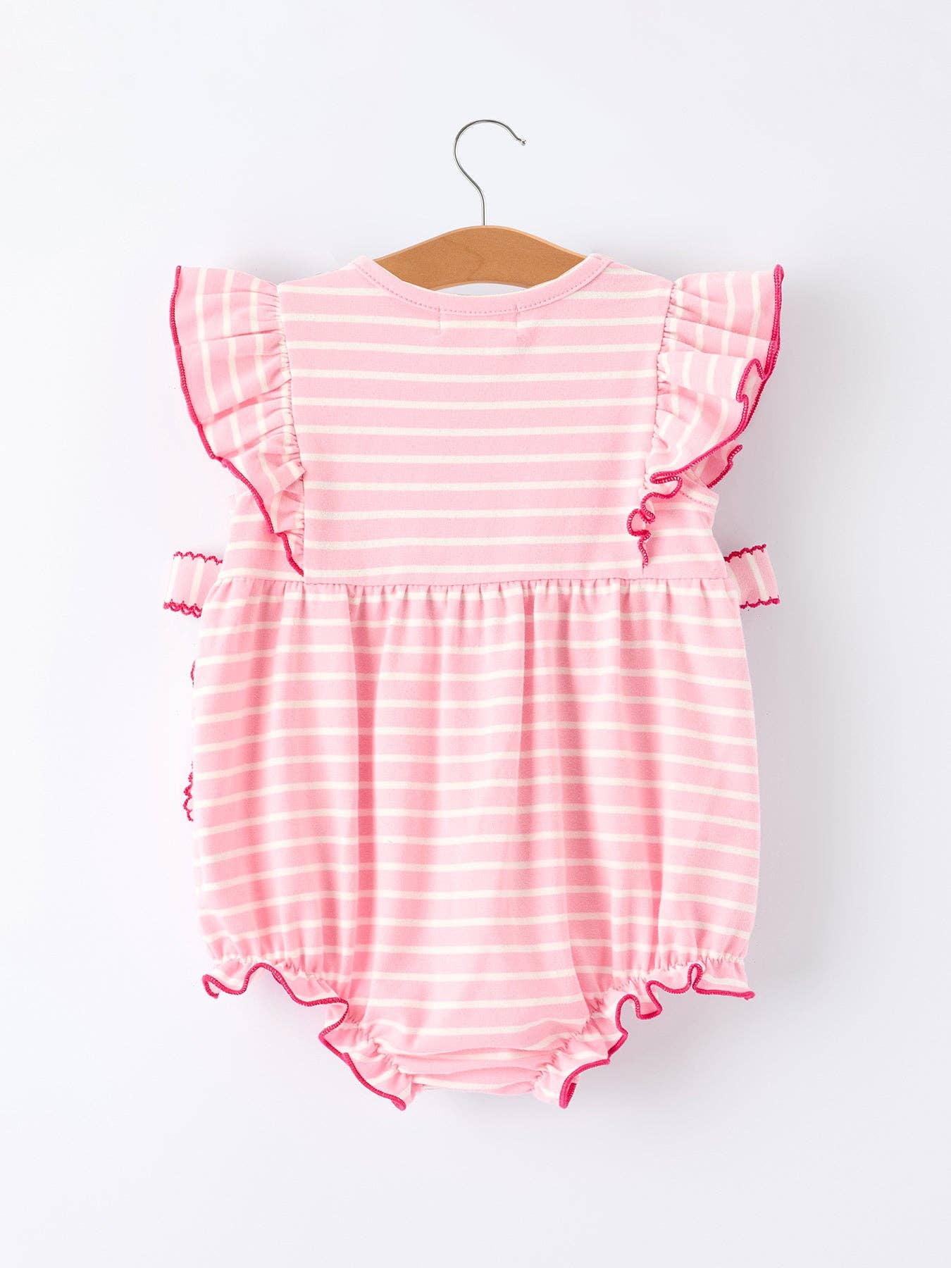 Strawberry Embroidery Smocked Romper