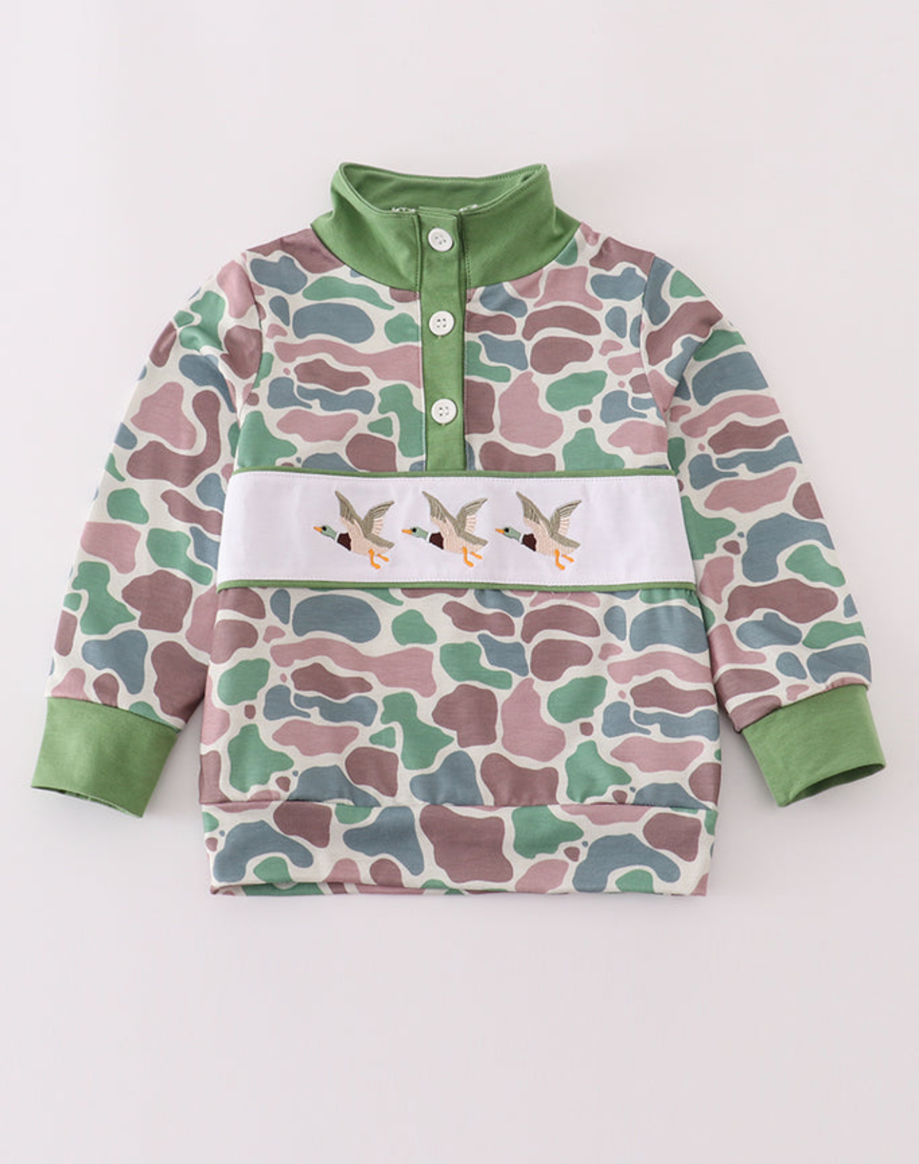 Camouflage Mallard Embroidery Top