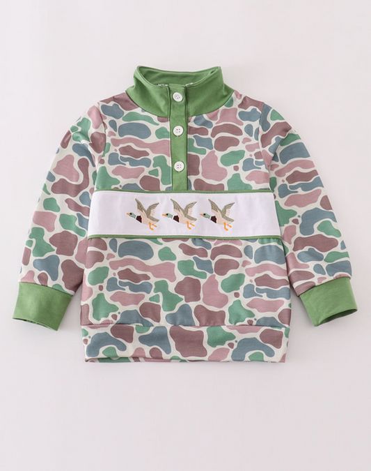 Camouflage Mallard Embroidery Top