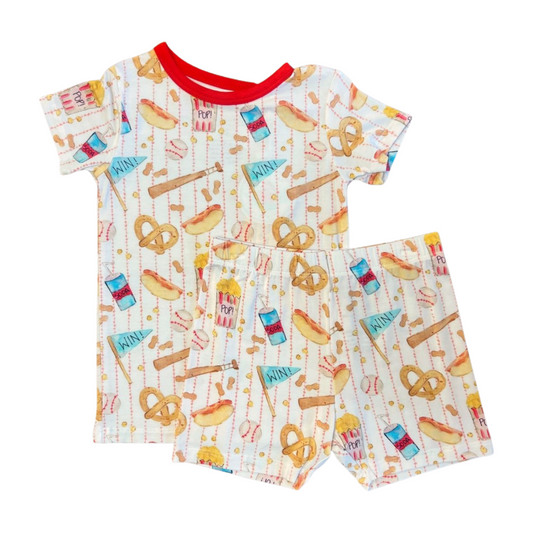 Baseball Bamboo 2pc Short Set