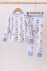 Blue Santa Claus Bamboo Pajama Pant Set
