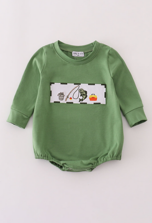 Green Fishing Embroidery Bubble