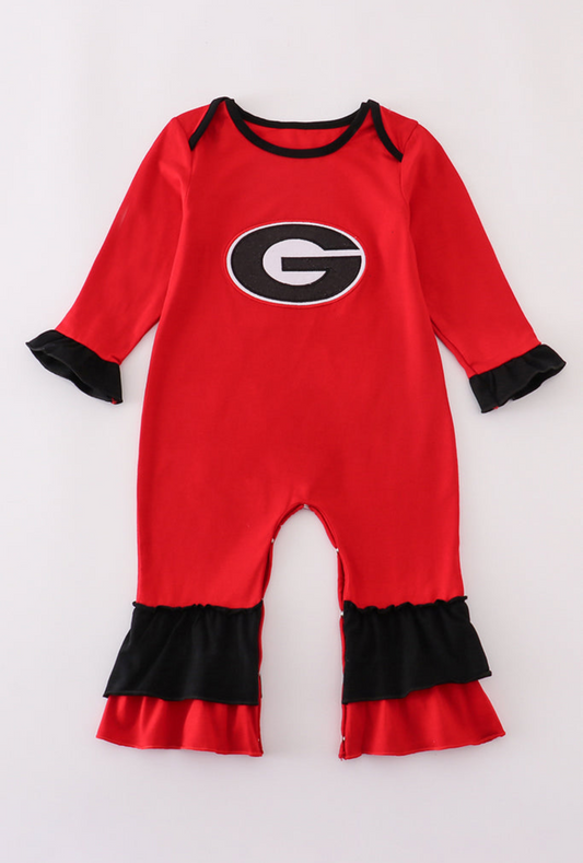 Georgia Glitter Ruffle Romper