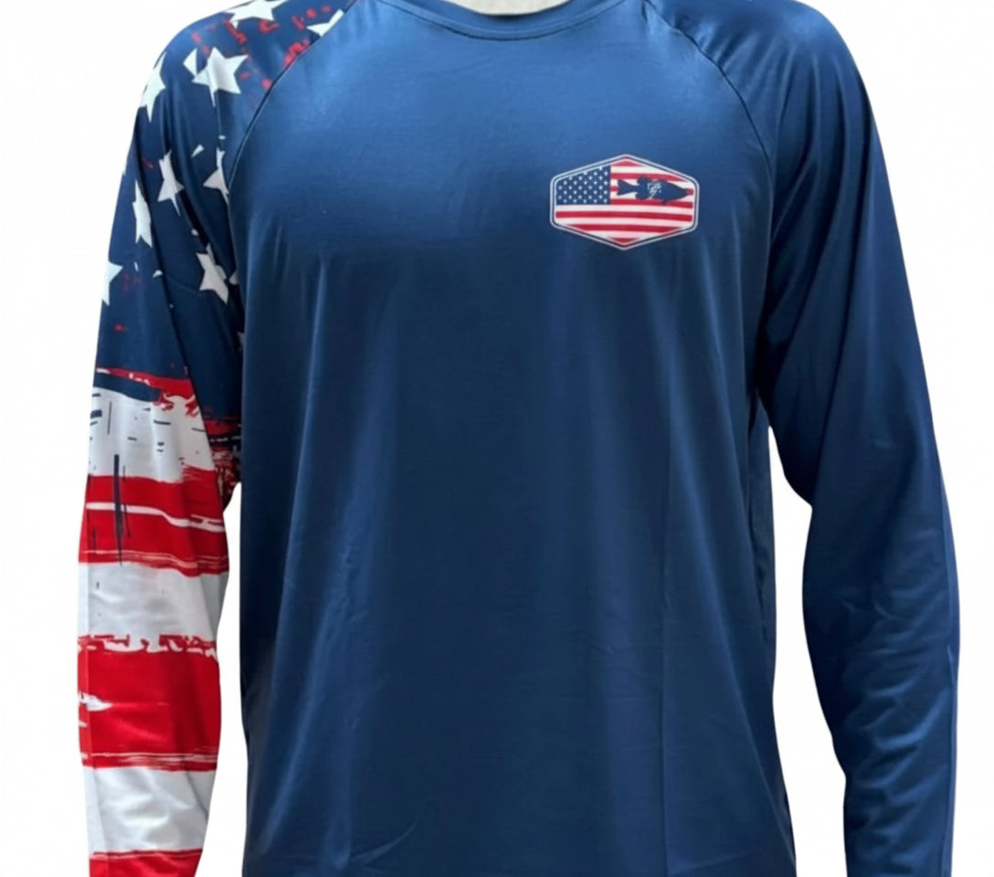 Youth Twitch Twitch Pause Fishing Shirts- Navy