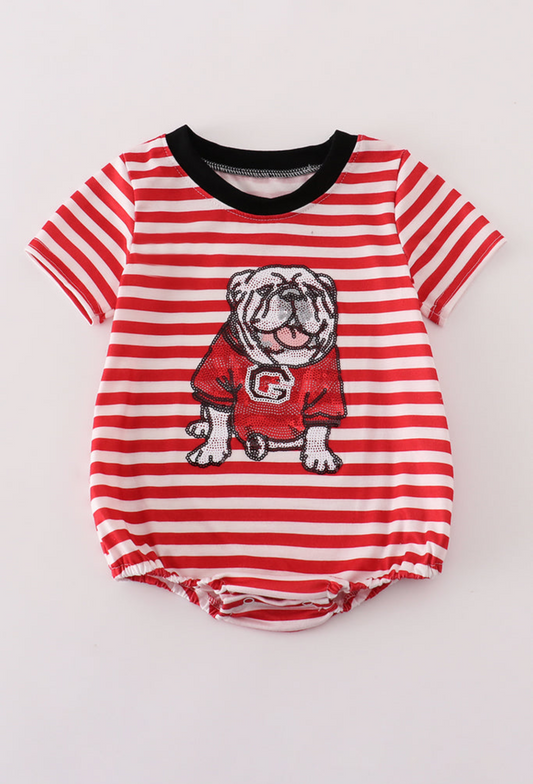 Red Georgia Sequin Bulldog Bubble