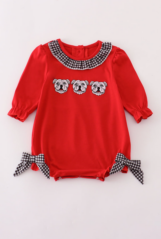 Georgia Bulldog Embroidered Ruffle Bubble