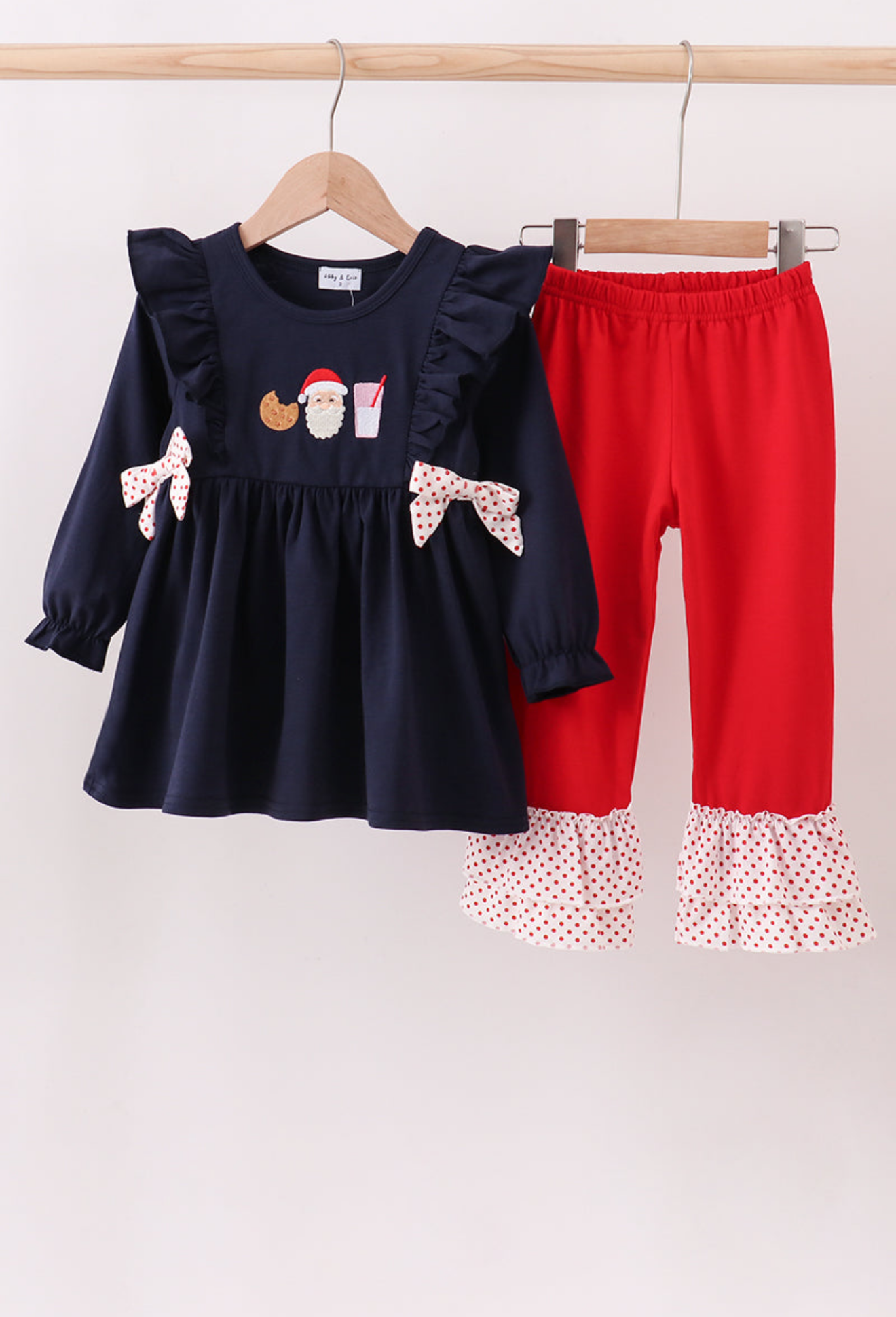 Santa Milk and Cookies Girls Pant Set