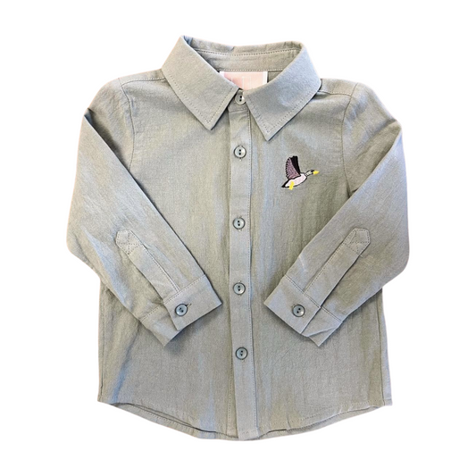 Sage Green Mallard  Dress Shirt
