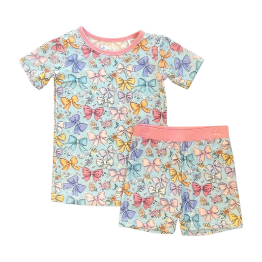 Spring Bows Bamboo Short Set