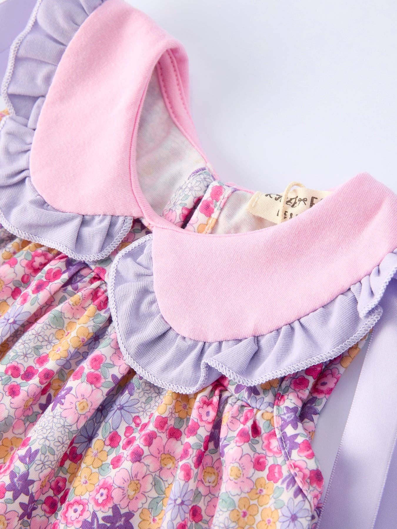 Purple Floral Bow Ruffle Bloomer Set