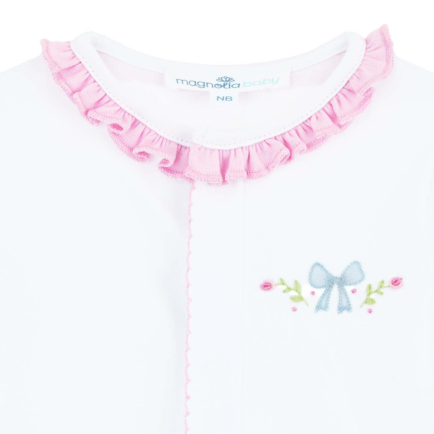 Evelyn's Embroidered Ruffle Footie